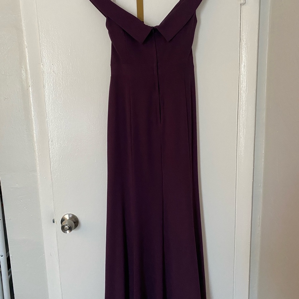 David's Bridal Off The Shoulder Purple Gown - Picture 5 of 8
